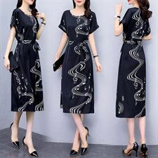 连衣裙通勤2022年夏季韩版中腰时尚显瘦大方，女装连衣裙，时尚俏佳人