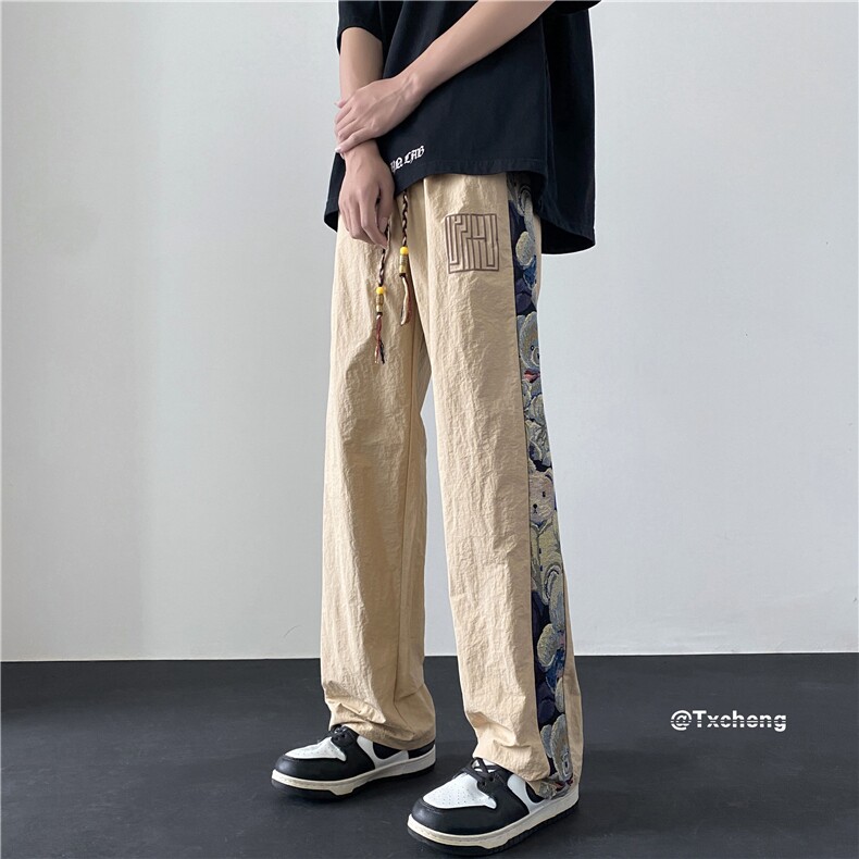 男生潮风新款小熊刺绣百搭宽松休闲裤B315-K23381-特p25控48,男装休闲裤,电商B315