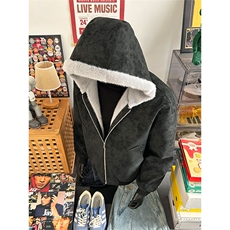 荔枝纹皮座山雕毛加绒连帽棉服男女同款保暖棉衣MP7826-特价P85，男装棉衣，电商A007