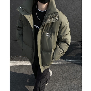 冬装新品 港风PU软皮棉服刺绣logo棉衣休闲加厚外套男 G1103 P128图片