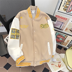 2025新款棒球服外套宽松设计感夹克男女情侣班服现货W8612-P57，男装夹克，星座512-4