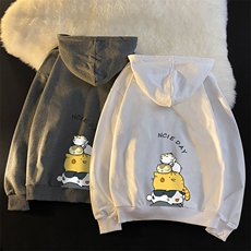 WY2090-P35加绒款-P40纯棉连帽卫衣男大码运动帽衫宽松薄外套男，男装卫衣，电商A040