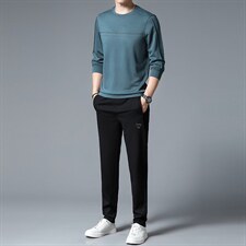 S3086-2钱塘2020-2中青年男士秋季新款时尚休闲长袖卫衣套装P127，男装休闲套装，钱塘207-2