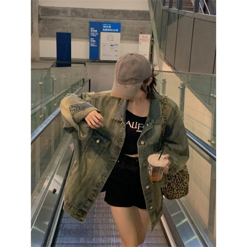 水洗复古美式牛仔外套潮牌宽松情侣休闲宽松百搭上衣NZ051-P98,男装工装外套,星座911-3