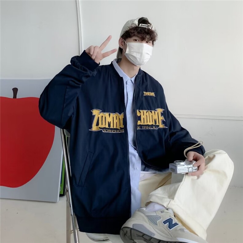 秋新款潮牌刺绣两面穿外套男女情侣街头飞行员夹克W1143P65,男装夹克,星座1116-2