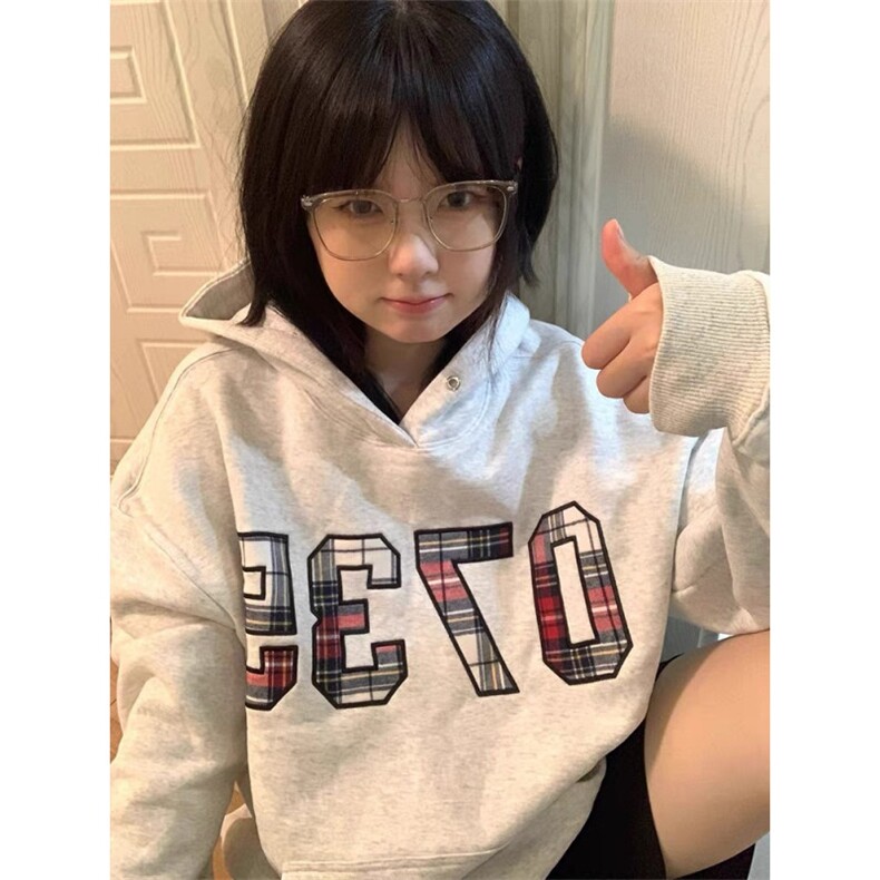 5376-P50原版做工华棉复合休闲宽松卫衣薄款/加绒,女装卫衣/绒衫,星座617A-2