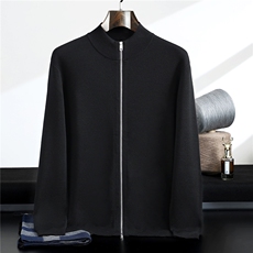 2025年秋季时尚百搭通勤简约加厚拉链开衫，男装羊毛衫，星纬羊绒