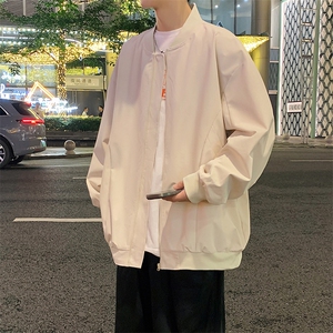 港风二开纯色上衣夹克宽松落肩棒球服冲锋衣外套 JK860 P65图片