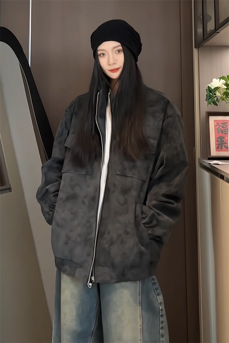 PY5071/P85秋装新款宽松皮衣皮夹克男休闲百搭潮流痞帅上衣外套,女装皮衣,电商A141