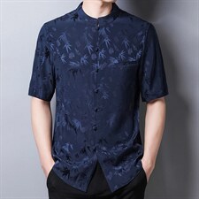 GBN5128夏季男式风唐装衬衫纯短袖爸爸装衬衣P460图片