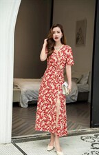 碎花气质连衣裙，女装连衣裙，蓝芝衣秀