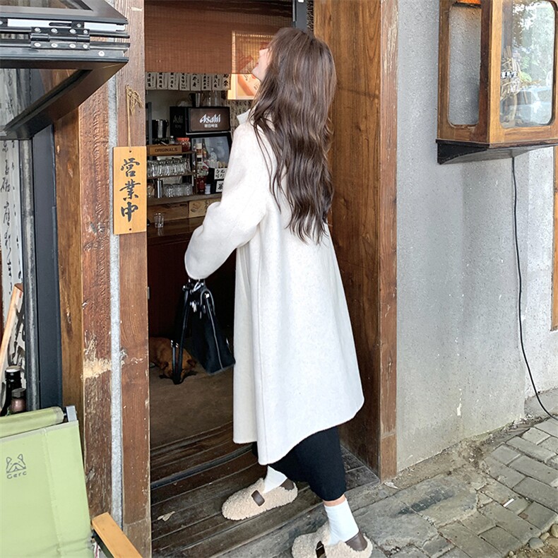 【现货】新款立领风盘扣韩系双面呢羊绒大衣,女装毛呢外套,2C269