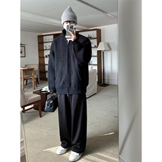 立领慵懒风开衫毛衣男女秋冬季百搭重磅包芯纱上衣外套M133，男装针织衫/毛衣，星座1116A（原606A-3）