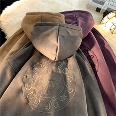 24秋季美式潮牌高街刺绣十字架连帽卫衣YT05P70M-4XL，男装卫衣，星座712