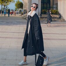 新款！两色假两件羊羔毛夹棉拼接棉衣163-W09-P190-控265，女装棉衣/棉服，拾菱