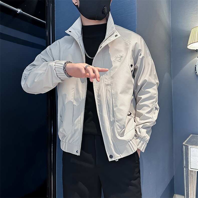 高级感痞帅炸街外套男立领夹克社会小伙店主风301C-JK15-P98控138图片