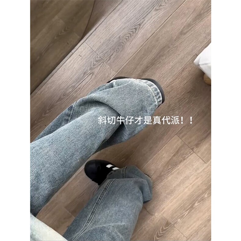 【网图】B221美式ins高街修身斜切微喇牛仔裤LK25574-特P40控68,男装牛仔裤,电商B221
