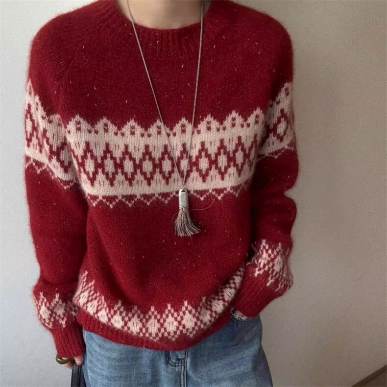 2026年冬季时尚百搭通勤简约休闲套头针织衫，女装针织衫/毛衣，胜智羊绒