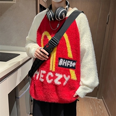 针织衫男韩版潮流拼色高街帅气字母2025冬季ins宽松毛衣MZ320-P60，男装针织衫/毛衣，星座412