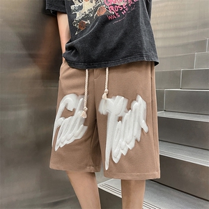 华夫格短裤男运动美式发泡宽松休闲五分中裤HDK234-P25K控38