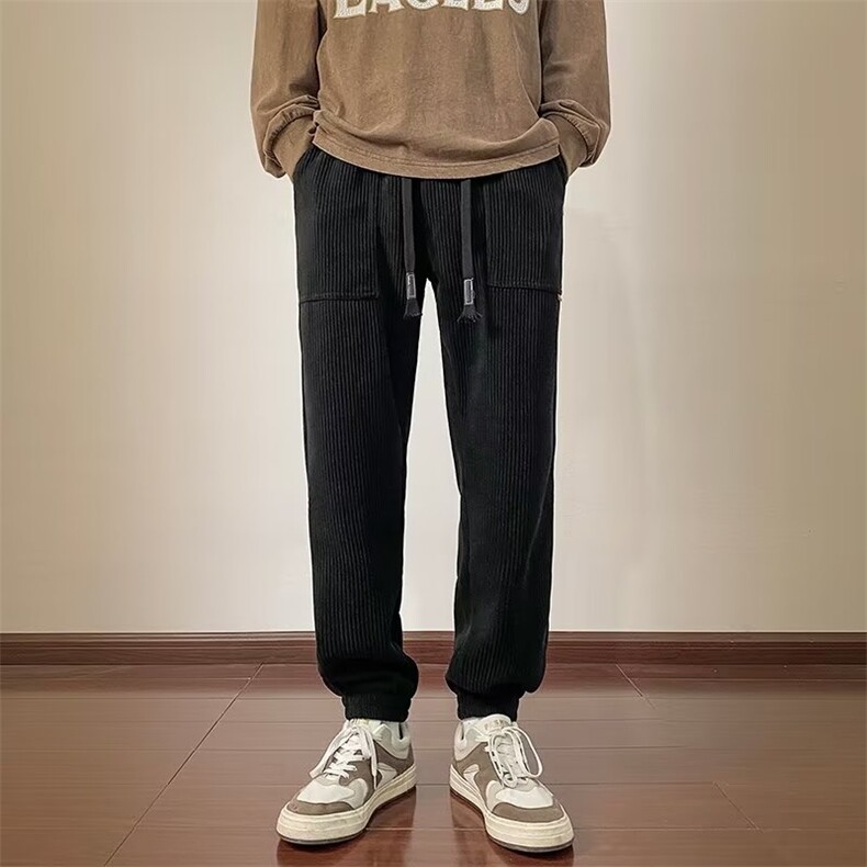 男秋季新款港风灯芯绒束脚休闲裤X2362P34,男装休闲裤,星座1116-2