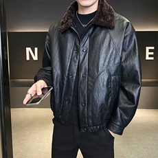 皮毛一体加绒加厚皮衣外套男士泰迪毛棉衣801-P215(控券后298)，男装皮衣，电商B338