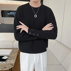 B353MY909P80黑色2025秋冬男士常规版型潮版针织衫套头毛体男，男装针织衫/毛衣，电商B353