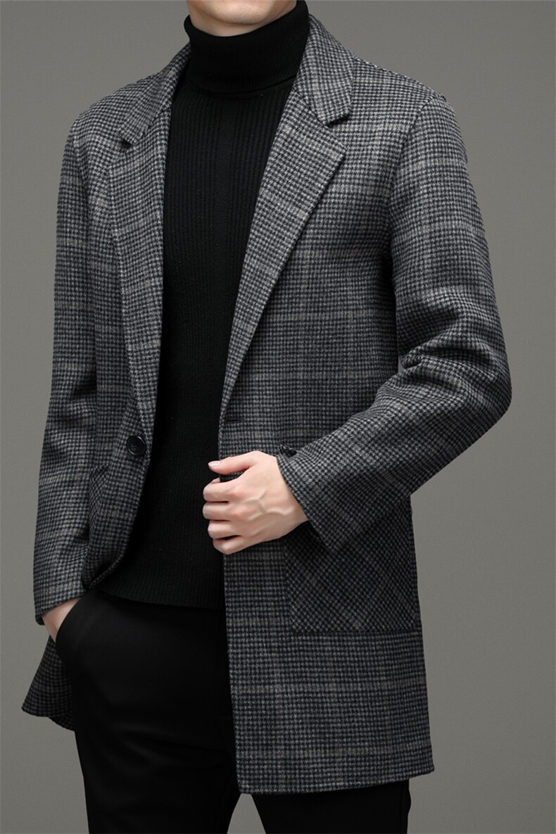 BHL-86103钱塘2020-2秋冬季新款休闲百搭中年男士毛呢外套P275,男装毛呢大衣,钱塘207-2