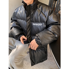 1港风鳄鱼纹手塞棉大码M-5XL夹克PU皮棉服外套男8507P120控158，男装夹克，星座226-2