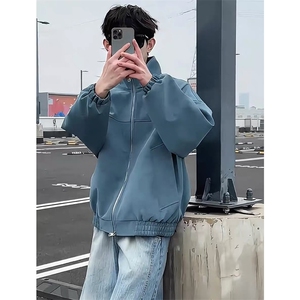 水洗立领皮衣外套男女款机车皮夹克外套J2605-特P75量大优图片