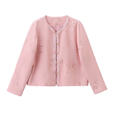 现货重工艺新款新中式春季刺绣提花设计感时尚气质减龄外套，女装短外套，韩美纤衣