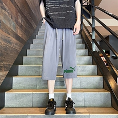 QK72227-P25冰丝七分裤男大码速干短裤男五分裤港风风格，男装休闲裤，电商A040