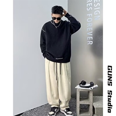 美式毛衣男秋冬季简约休闲百搭保暖时尚潮流韩版针织衫内搭圆领潮，男装针织衫/毛衣，星座1210-1