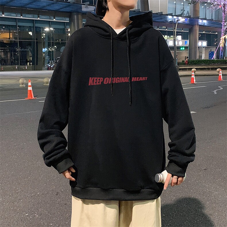 WY2071-P35加绒款-P40纯棉连帽卫衣男大码运动帽衫宽松薄外套男,男装卫衣,电商A040