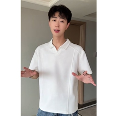 美式复古短袖t恤男女夏季新款潮牌宽松休闲百搭翻领polo衫上衣，男装T恤，星座506A