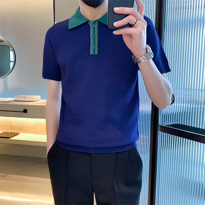 polo衫男士韩版潮流翻领t恤男短袖痞帅纯色百搭针织衫上衣M817,男装针织衫/毛衣,星座1116A-2（原606A-1）