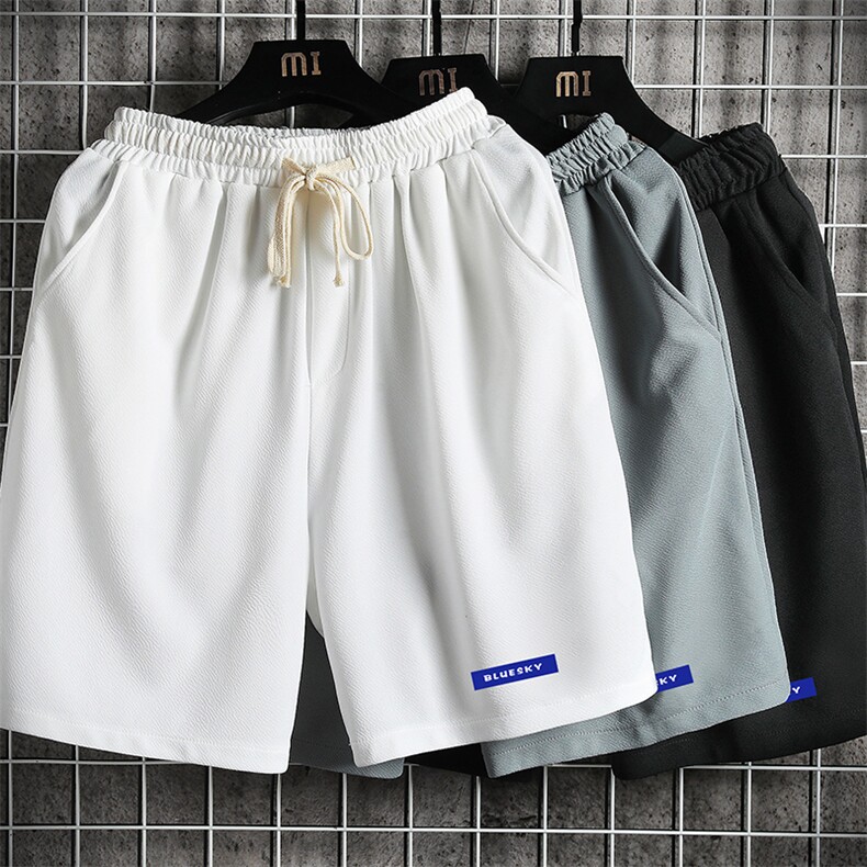 MK37202-P15 冰丝短裤男士大码宽松休闲五分裤男运动中裤 网格图片