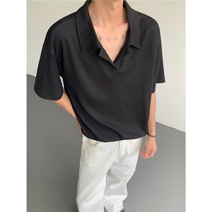 宽松男生五分袖T恤KD674-P25图片