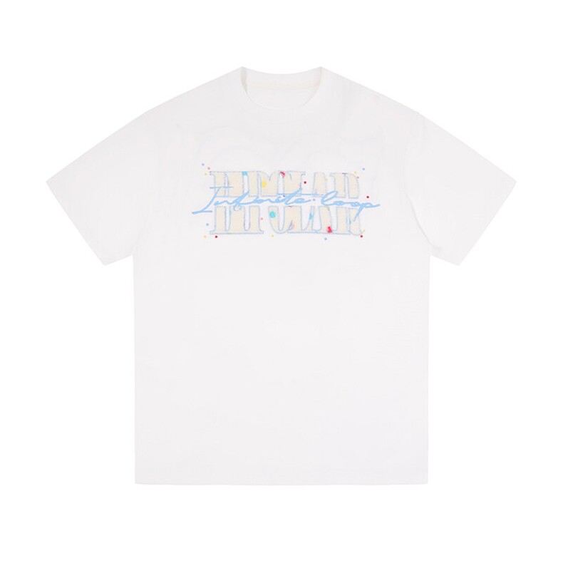 万针全刺绣工艺抖音得物高品质260克重磅纯棉双纱美式高街短袖T恤,男装T恤,电商A486