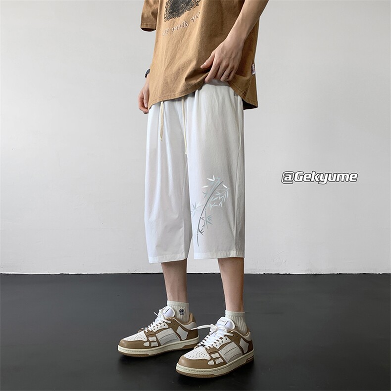 冰丝七分裤男大码速干短裤男五分裤黑地板风格QK72393-P25,男装休闲裤,电商A040