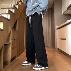 港风日系复古阔腿灯芯绒直筒运动休闲裤insXZ213-DK2005-P45控58，男装休闲裤，星座213