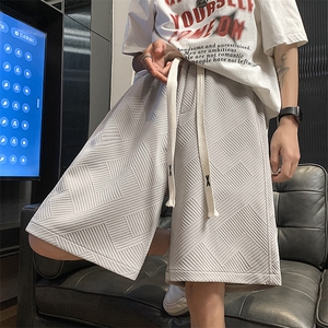 夏肌理感华夫格短裤男美式高街宽松休闲五分裤子XZ514-2-1526-P38图片