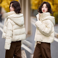 洋气超好看小个子短款羽绒服女2025冬季宽松连帽白鸭绒面包服外套，女装羽绒服，姿衣坊