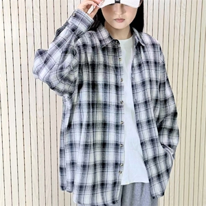 春季新款现货（跨境电商）格子男款潮流宽松格纹衬衣图片