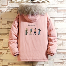 MM48043-P130冬季大毛领衣男士大码加厚袄男服砖墙挂拍，男装棉衣，电商A040A