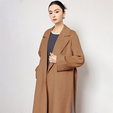 2025秋冬百搭时尚简约翻领长款保暖羊绒大衣，女装羊绒大衣，黛娇羊绒