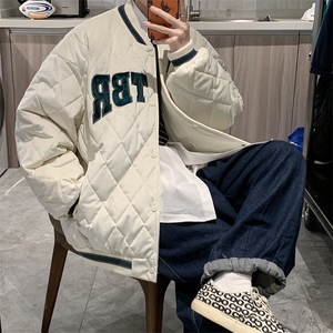 菱形格棉服男女韩版宽松潮ins棉衣设计感小众秋冬季外套MY50-P75图片