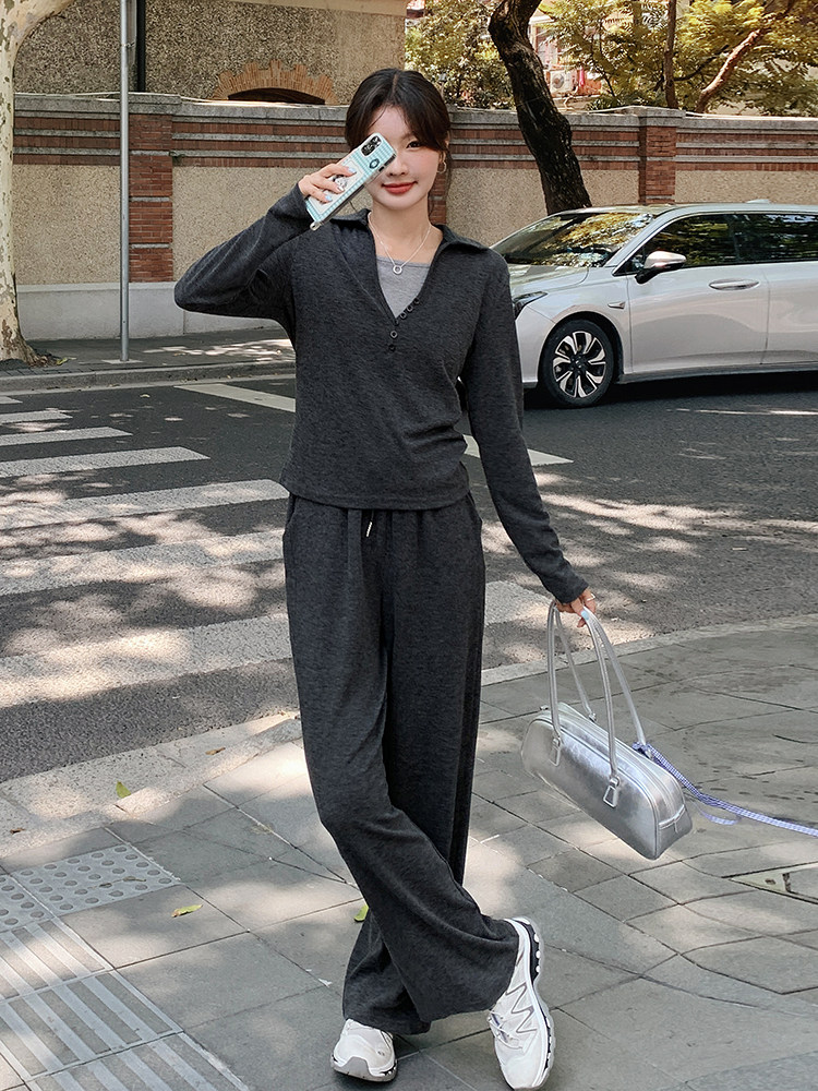 （现货）秋季新款针织吊带+上衣时尚套裤,女装套装/套裙,鑫慧