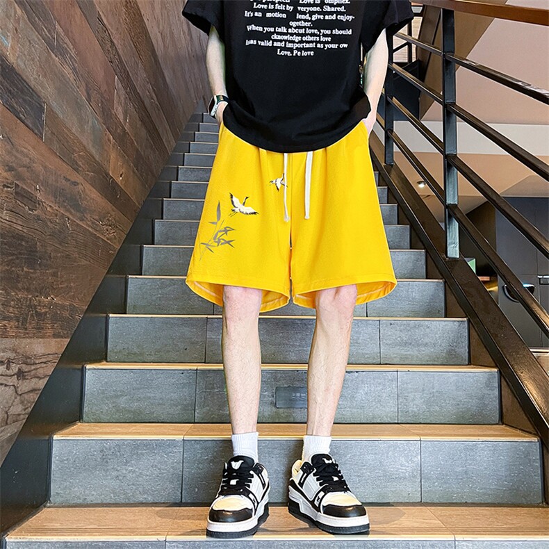冰丝短裤男士大码宽松休闲五分裤男运动中裤MK37394-P15,男装休闲裤,电商A040