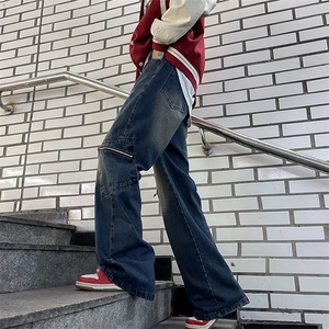 街头春秋美式高街工装牛仔裤日系复古休闲bf宽松长裤男 K7458-P48图片